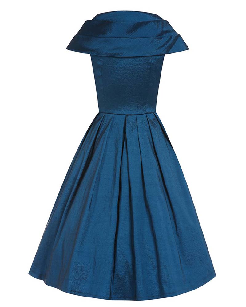 Vintage Forema Chic Taffeta Peacock Mple 50s