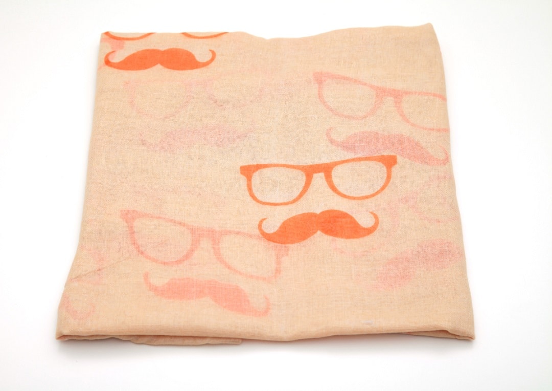 φουλάρι ''glasses & moustache'' orange