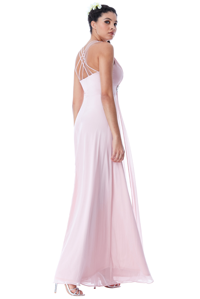 αέρινο princess maxi φόρεμα σε ροζ blush