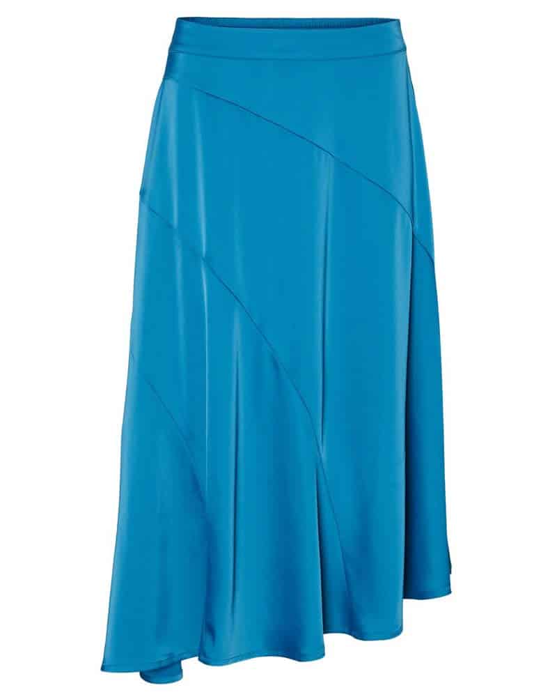ασύμμετρη σατέν φούστα Blyss Vero moda σε μπλε