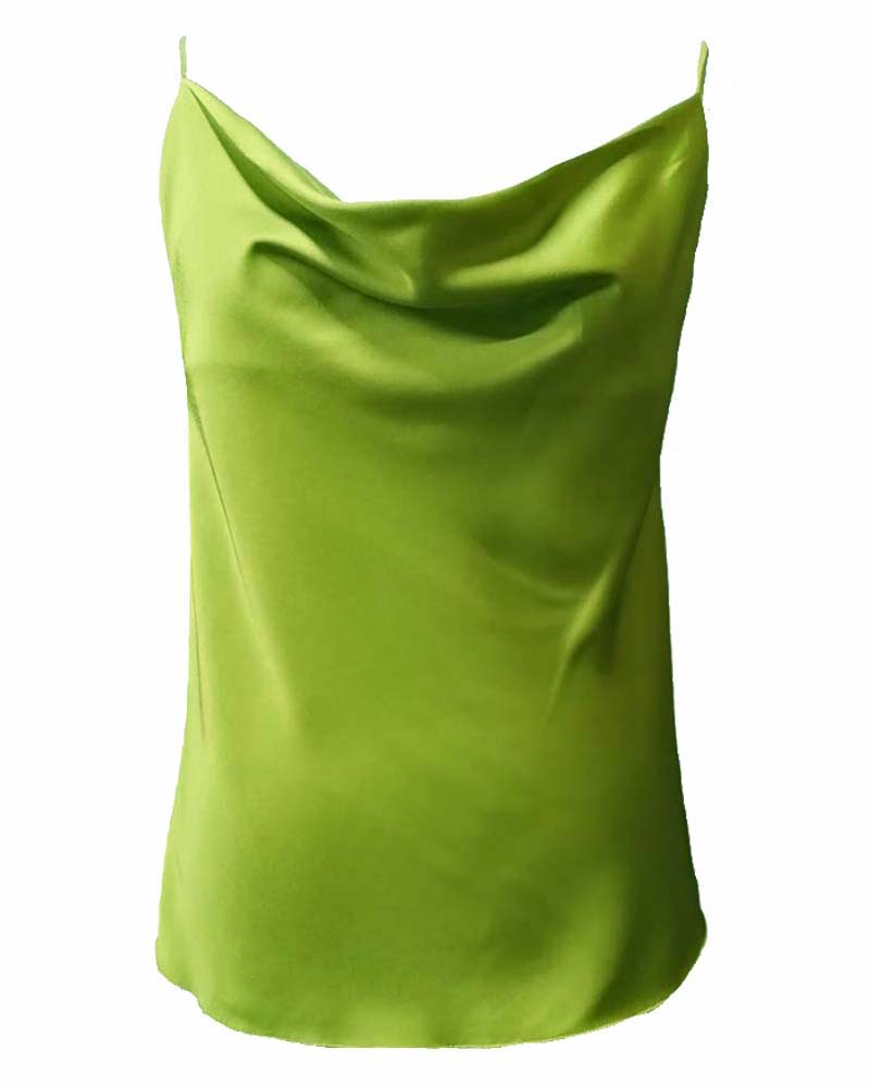 satin draped lingerie top Femina bright green