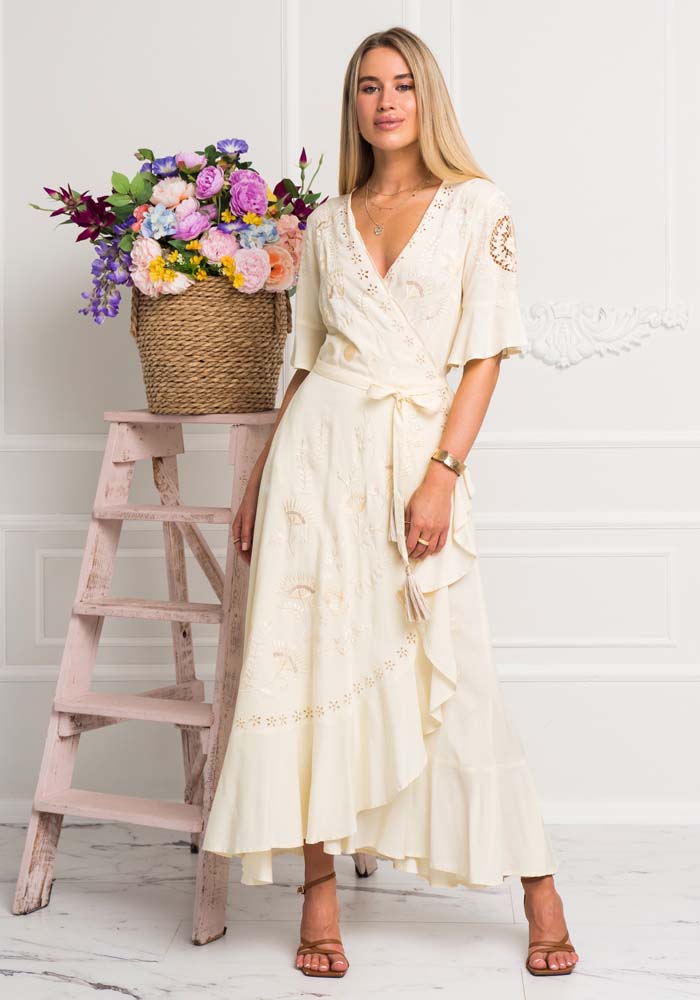 bohemian luxe bridal φόρεμα Rhodes