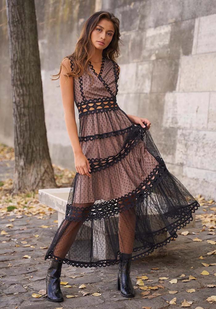 romantic φόρεμα Saint Germain black